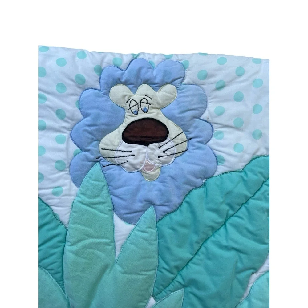 Baby Comforter and Wall Hanging Jungle Animals‎ Blue Green